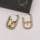 Gold Street Letters Hollow Out Rhinestone Decor Earrings