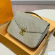 Gray Green Casual Daily Letters Patchwork Metal Accessories Trim Embossed Bags
