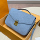 Blue Casual Daily Letters Patchwork Metal Accessories Trim Embossed Bags