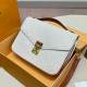 White Casual Daily Letters Metal Accessories Trim Contrast Embossed Bags