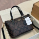 Black Brown Casual Street Letters Patchwork Zipper Contrast Bags
