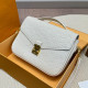 White Casual Daily Letters Patchwork Metal Accessories Trim Embossed Bags