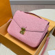 Pink Casual Daily Letters Patchwork Metal Accessories Trim Embossed Bags