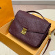 Dark Purple Casual Daily Letters Patchwork Metal Accessories Trim Embossed Bags