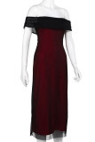 Black Sexy Solid Color Patchwork Backless Off Shoulder Long Dresses