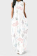 White Red Casual Floral Print Pocket O Neck Printed Dresses