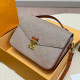 Gray Purple Casual Daily Letters Metal Accessories Trim Contrast Embossed Bags