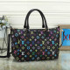 Black Street Letters Patchwork Zipper Bags