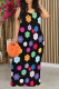 Black Sexy Floral Print Contrast V Neck Printed Dresses