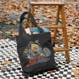 Black RETRO MOTORCYCLE PRINTED BAG