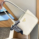 White Casual Street Solid Color Patchwork Metal Accessories Trim Bags