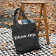 Black STAY WEIRD FUNNY LETTERS PRINTED BAG
