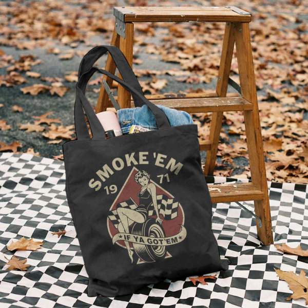 Black SMOKE 'EM IF YA GOT 'EM LETTERS PRINTED BAG