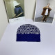 Blue Casual Street Letters Weave Contrast Hat