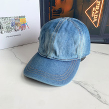 Blue Casual Street Solid Color Distressed Patchwork Hat