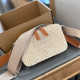 White Casual Street Letters Zipper Weave Bags