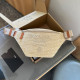 Apricot Casual Daily Letters Patchwork Zipper Weave Bags