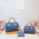 The cowboy blue Casual Daily Letters Patchwork Zipper Bags