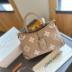 Khaki Casual Daily Letters Patchwork Zipper Contrast Bags