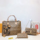 Khaki Casual Daily Letters Patchwork Contrast Bags