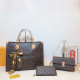 Brown Casual Daily Letters Patchwork Contrast Bags
