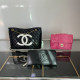 Black Casual Letters Patchwork Zipper Texture Bags