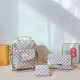 Gray White Casual Street Plaid Patchwork Chains Contrast Bags
