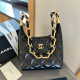 Black Casual Street Letters Patchwork Metal Accessories Trim Chains Bags