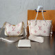 White Casual Street Letters Patchwork Chains Zipper Contrast Bags