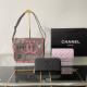 Pink Casual Daily Letters Distressed Patchwork Contrast Bags