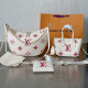 White Casual Street Letters Patchwork Chains Zipper Contrast Bags