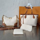 White Casual Daily Letters Patchwork Contrast Embossed Bags