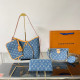 The cowboy blue Casual Daily Letters Patchwork Zipper Contrast Bags