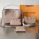 Nude Pink Street Daily Letters Patchwork Zipper Embossed Bags