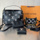 Black Casual Daily Letters Patchwork Zipper Contrast Bags