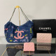 The cowboy blue Casual Street Graffiti Print Letters Patchwork Contrast Bags