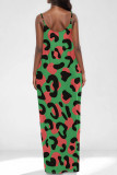White Casual Leopard Print Pocket U Neck Printed Dresses