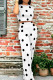 White Casual Polka Dot Pocket Patchwork O Neck Short Sleeve Two Pieces