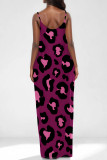 White Casual Leopard Print Pocket U Neck Printed Dresses