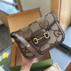 Brown Casual Street Letters Patchwork Contrast Bags