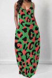 White Casual Leopard Print Pocket U Neck Printed Dresses