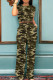 Green Yellow Casual Print Pocket Patchwork O Neck Short Sleeve Two Pieces