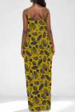 Pink Sexy Floral Print Pocket V Neck Printed Dresses