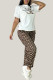 White Casual Daily Letters O Neck Short Sleeve Two Pieces