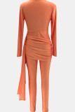 Black Casual Solid Color Patchwork Ruched V Neck Skinny Jumpsuits