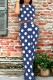 Blue Casual Polka Dot Pocket Patchwork O Neck Short Sleeve Two Pieces