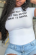White Casual Letter Print O Neck T-Shirts