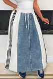 Red Street Draw String Lace Up Patchwork Contrast Loose High Waist Speaker Patchwork Bottoms
