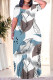 White Casual Geometric Print Floral Print Contrast O Neck Printed Plus Size Dresses