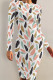 Green Pink Casual Print Patchwork O Neck Wrapped Skirt Dresses